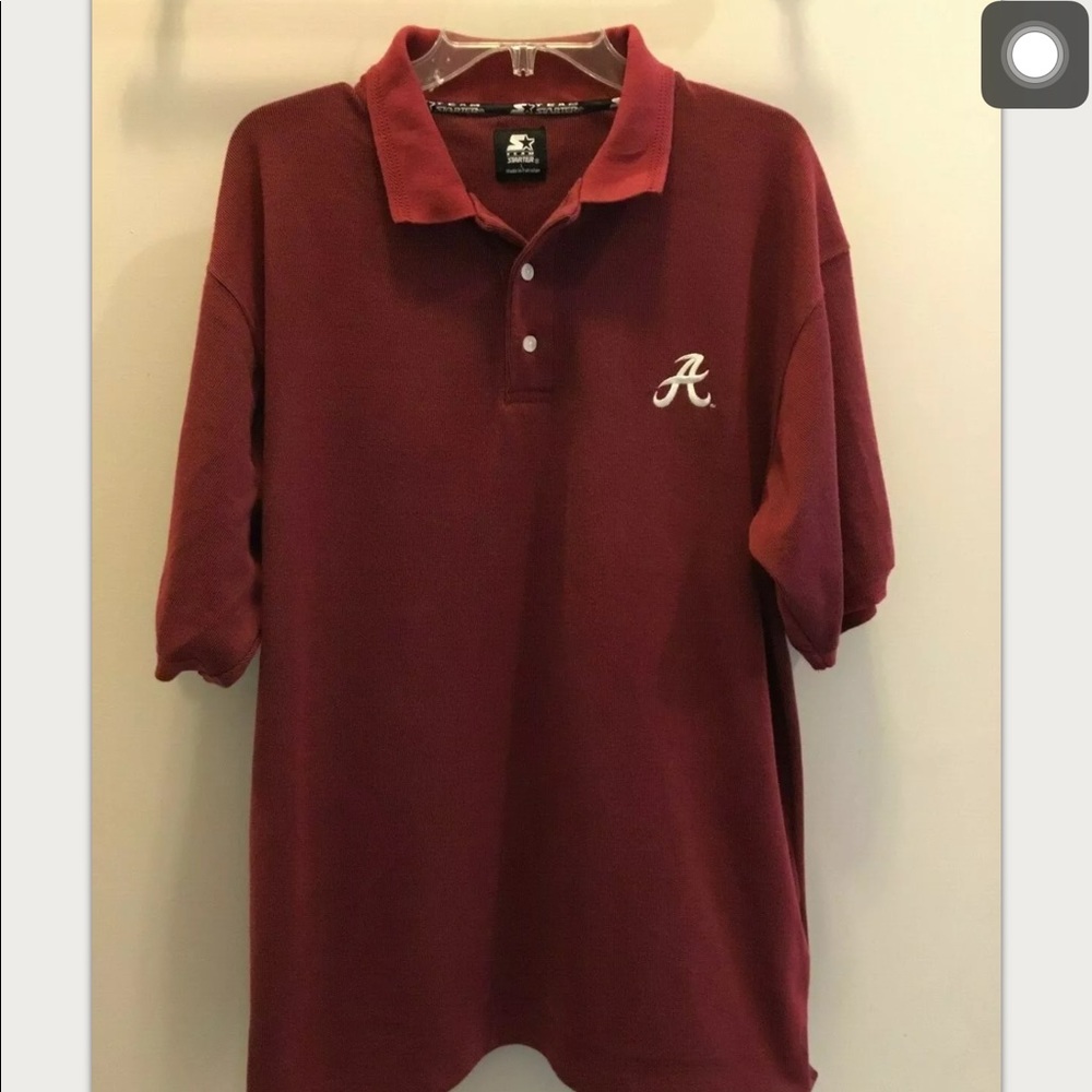 Alabama Crimson Tide Red Polo Shirt White A Size L